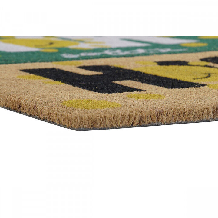 Doormat DKD Home Decor Black Brown Rubber White Green 2 Units Coconut Fibre (60 x 40 x 1,5 cm)