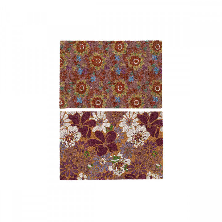 Doormat DKD Home Decor Rubber Multicolour 2 Units Coconut Fibre (60 x 40 x 1,5 cm)