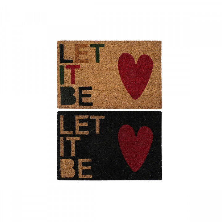 Fußmatte DKD Home Decor Rot Schwarz Braun Gummi 2 Stück Kokosnuss Faser (60 x 40 x 1,5 cm)