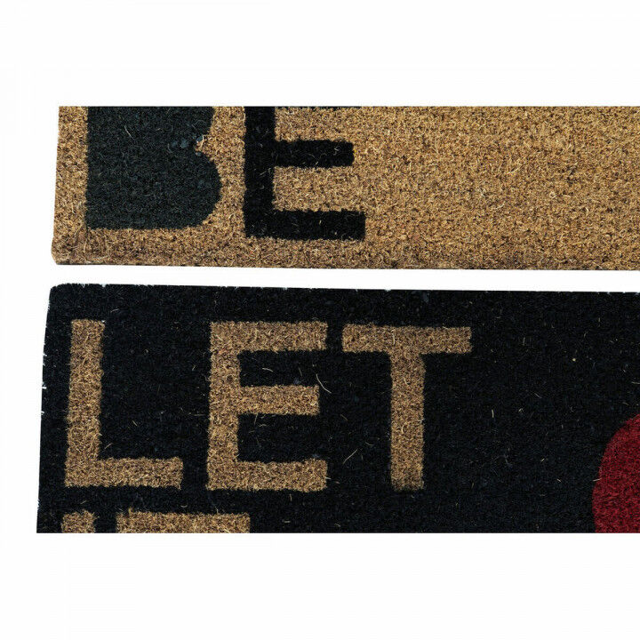 Doormat DKD Home Decor Red Black Brown Rubber 2 Units Coconut Fibre (60 x 40 x 1,5 cm)