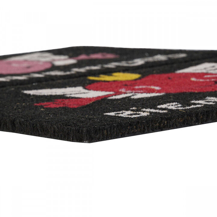 Doormat DKD Home Decor Red Black Pink Rubber White 2 Units Coconut Fibre (60 x 40 x 1,5 cm)