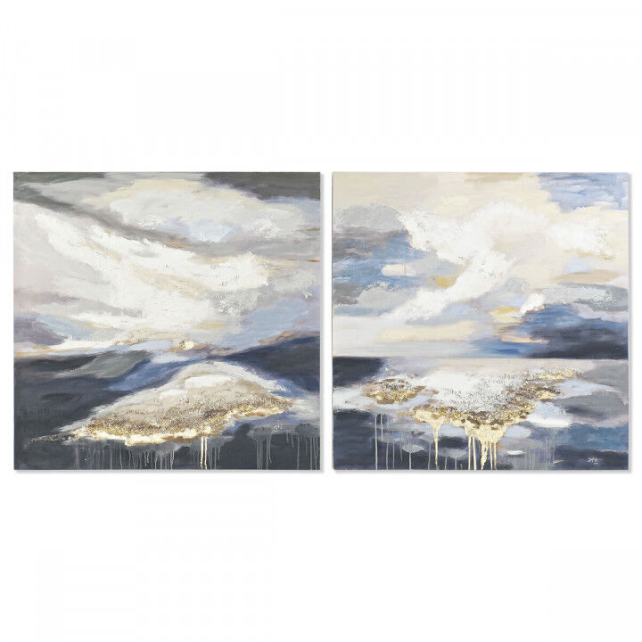 Canvas DKD Home Decor Pinewood Canvas 100 x 3,5 x 100 cm