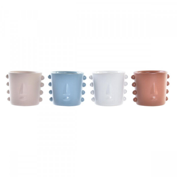 Vaso DKD Home Decor Viso Gres (15 x 13 x 12,5 cm) (4 Unità)