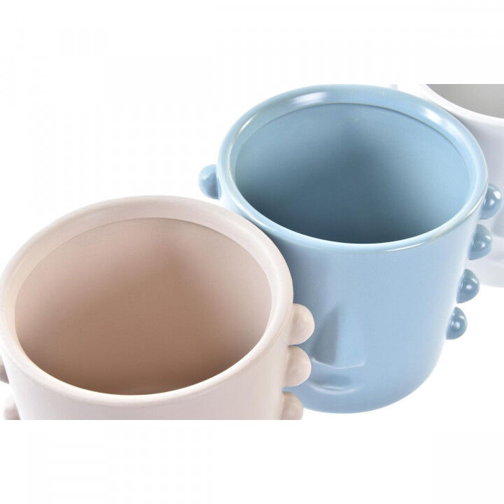 Vaso DKD Home Decor Viso Gres (15 x 13 x 12,5 cm) (4 Unità)