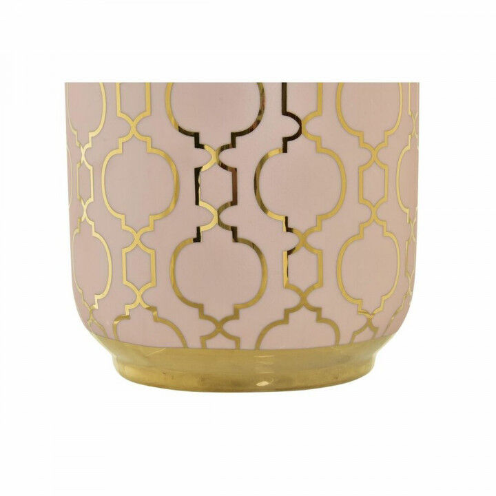 Vaso DKD Home Decor Porcellana Rosa Dorato Orientale (15 x 15 x 41,5 cm)