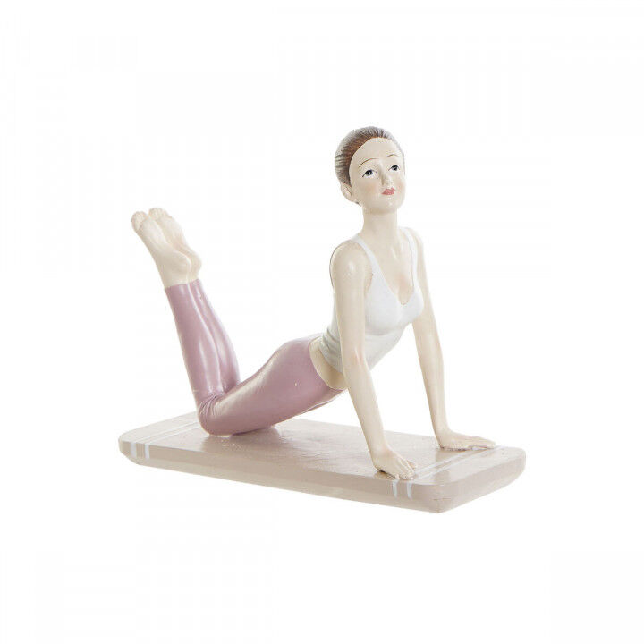 Statua Decorativa DKD Home Decor Rosa Yoga Scandi 16 x 6 x 13 cm