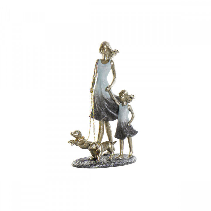 Statua Decorativa DKD Home Decor 16 x 9,5 x 24 cm Azzurro Dorato Famiglia