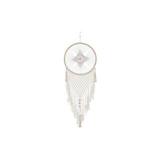 Traumfänger DKD Home Decor Weiß Bunt natürlich Federn Boho 52 x 1 x 145 cm (1 Stück)