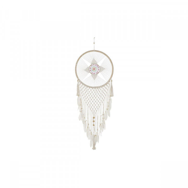 Dream Catcher DKD Home Decor White Multicolour Natural Feathers Boho 52 x 1 x 145 cm (1 Unit)