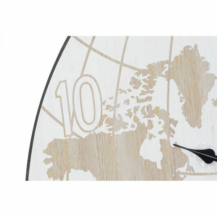 Reloj de Pared DKD Home Decor Negro Beige Metal MDF Mapamundi (58 x 8 x 58 cm)
