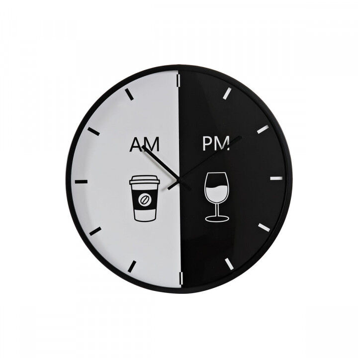 Reloj de Pared DKD Home Decor Blanco Negro Metal Moderno 60 x 4 x 60 cm (2 Unidades)