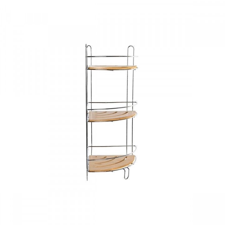 Etagère de salle de bains DKD Home Decor Bambou Aluminium Chrome métallique inoxydable Naturel 19,5 x 19,5 x 47 cm