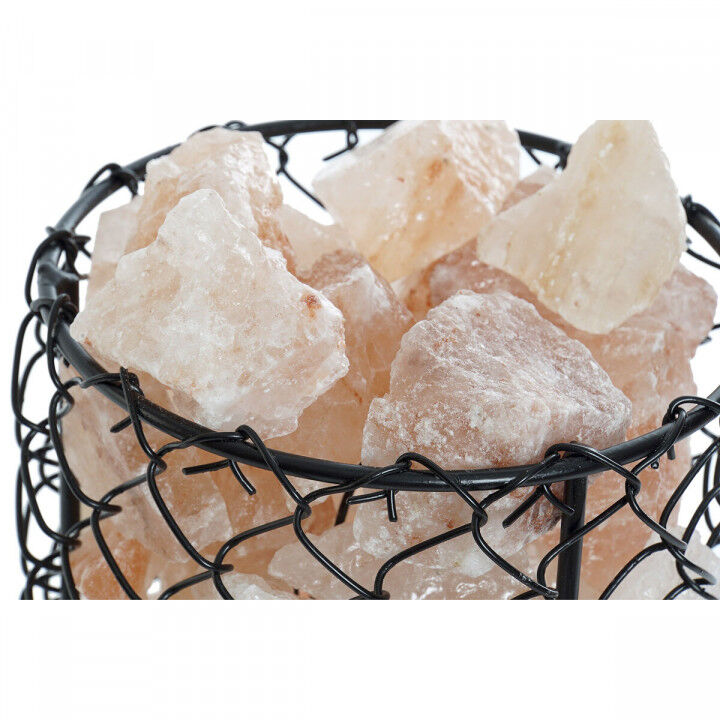 Verlichte decoratie DKD Home Decor Zout Zwart Oranje 15 W 17 x 17 x 17 cm