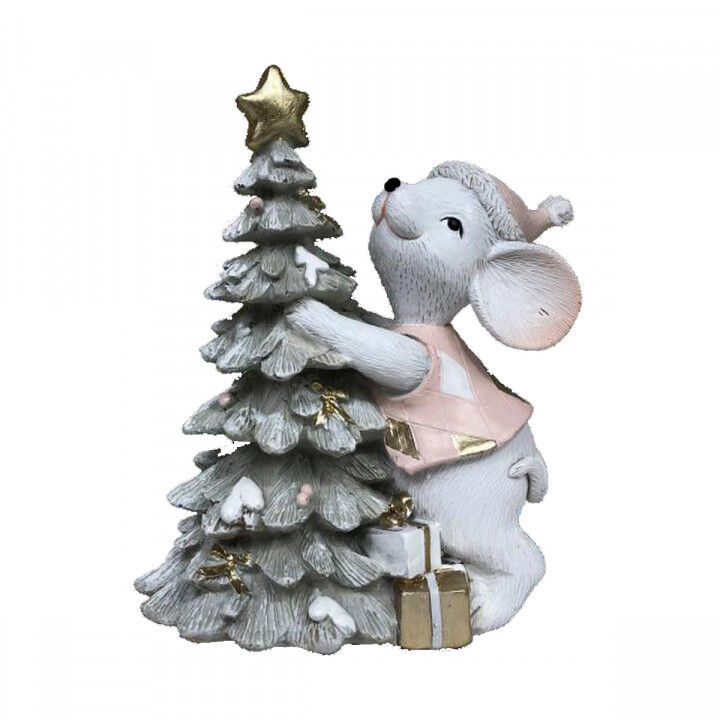 Weihnachtsschmuck DKD Home Decor Mouse Harz (10 x 6,5 x 11 cm) (2 Stück)