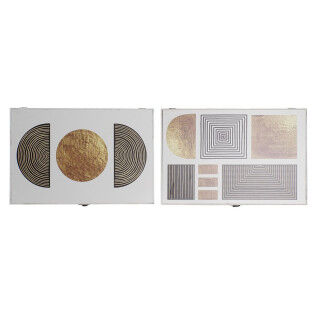 Dekorative Box DKD Home Decor Schwarz Gold Holz MDF (2 Stück)