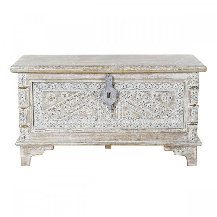 Chest DKD Home Decor 88 x 40 x 45 cm White Brass Mango wood