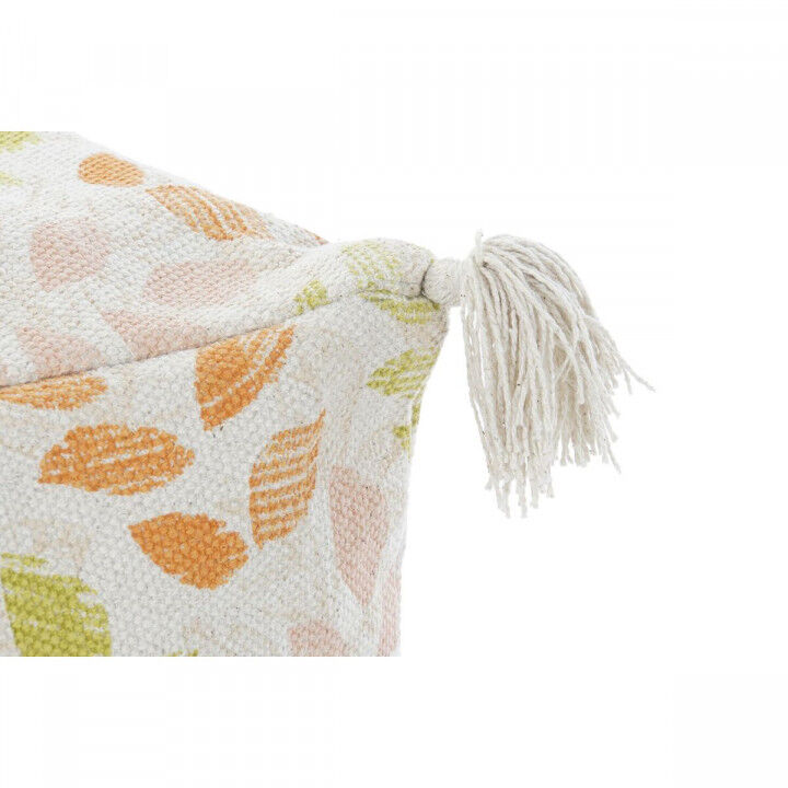 Coussin de sol DKD Home Decor Beige Feuille d'une plante Shabby Chic 40 x 40 x 40 cm