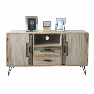 Buffet DKD Home Decor Noir Naturel Métal Bois de paulownia 120 x 41 x 65 cm