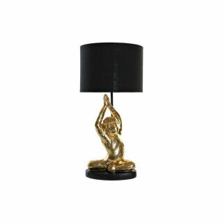Tischlampe DKD Home Decor Schwarz Gold Harz 220 V 50 W (25 x 25 x 49 cm)