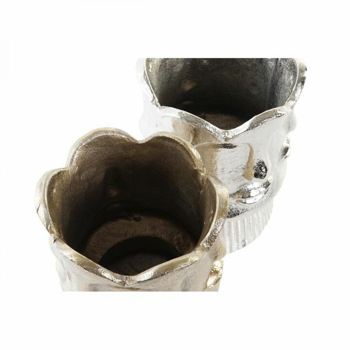 Vaso DKD Home Decor Dorato Viso Champagne Argentato Alluminio Moderno 12 x 12 x 17 cm (2 Unità)  