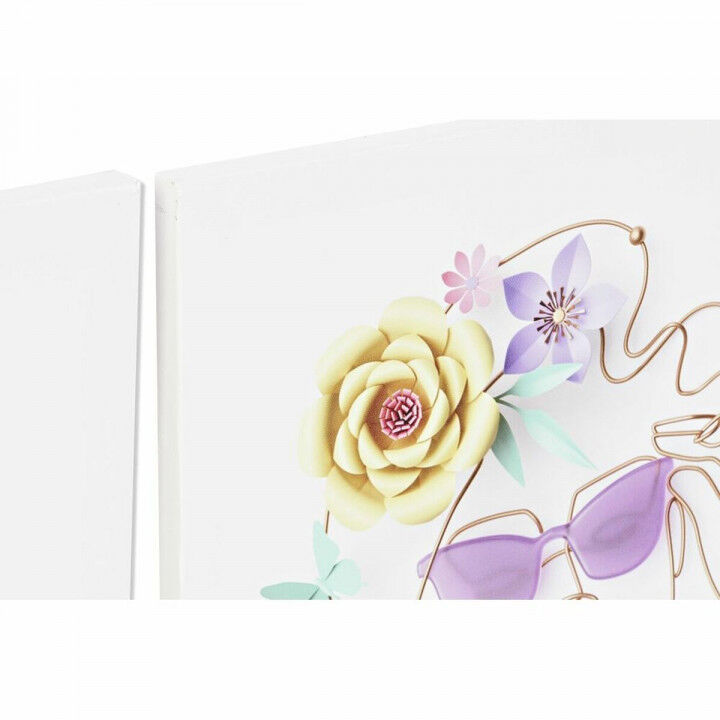 Canvas DKD Home Decor Canvas MDF Wood 40 x 1,8 x 40 cm