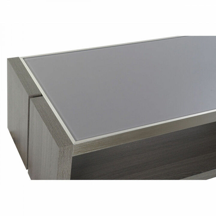 Centre Table DKD Home Decor Crystal Aluminium Oak Tempered Glass (120 x 60 x 37,5 cm)