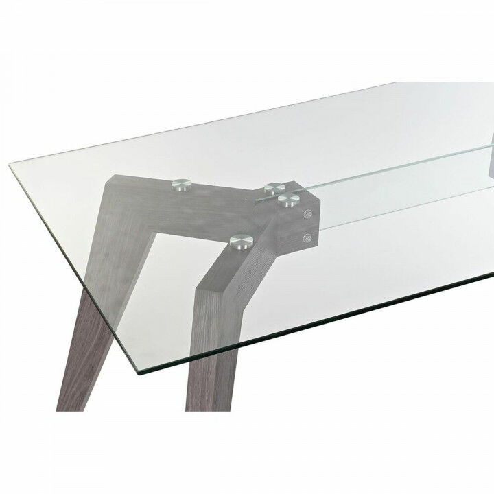 Mesa de Comedor DKD Home Decor Cristal Gris Transparente Madera MDF (160 x 90 x 75 cm)