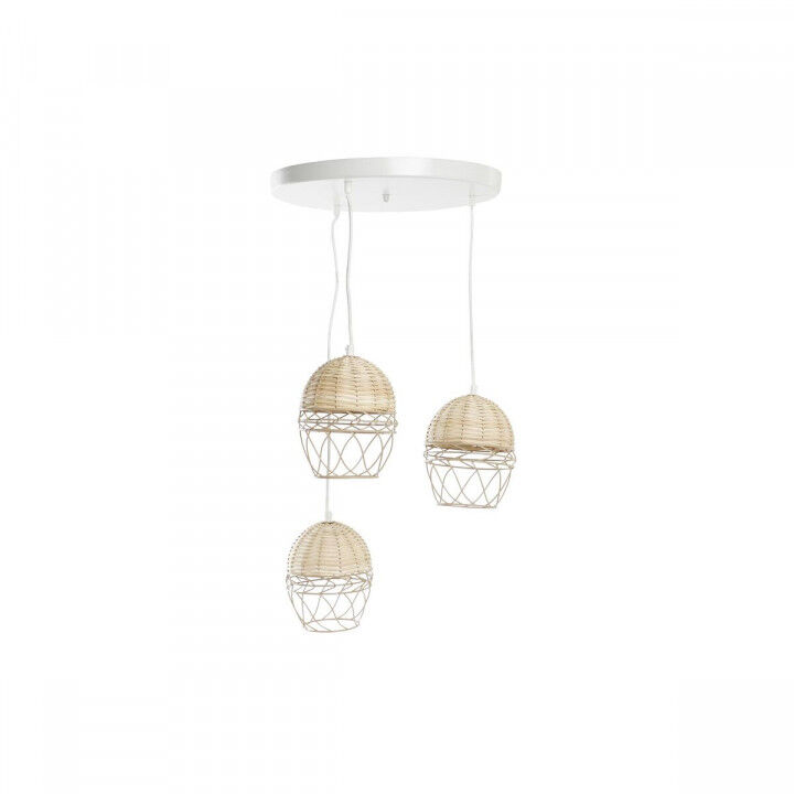 Suspension DKD Home Decor Blanc Marron Clair 220 V 50 W (38 x 38 x 75 cm)