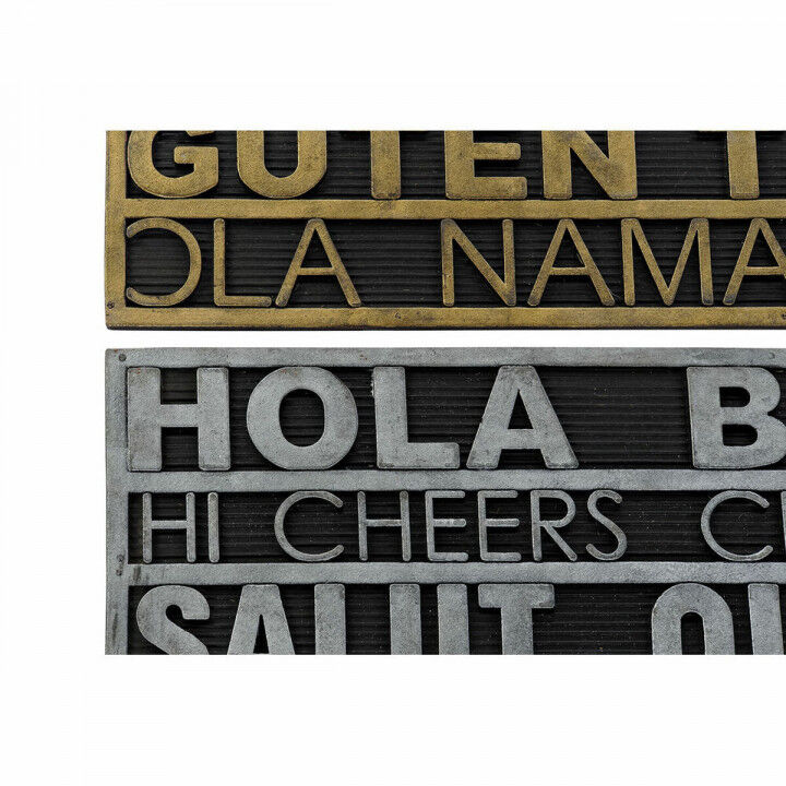 Zerbino DKD Home Decor Argentato Dorato Gomma 2 Unità Città (75 x 45 x 0,5 cm)