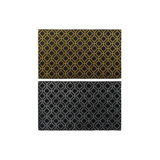Doormat DKD Home Decor Silver Black Golden Rubber Arab 2 Units (75 x 45 x 0,5 cm)