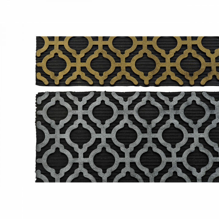 Fußmatte DKD Home Decor Silberfarben Schwarz Gold Gummi (75 x 45 x 0,5 cm) (2 Stück)