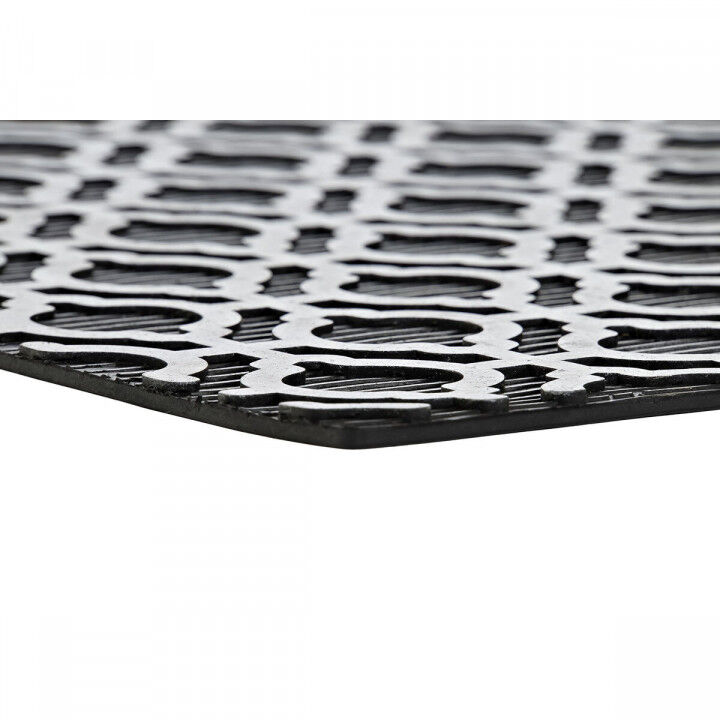 Paillasson DKD Home Decor Argenté Noir Doré Caoutchouc Arabe 2 Unités (75 x 45 x 0,5 cm)