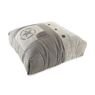 Kussen DKD Home Decor Voor op de grond Beige Bruin Polyester Katoen Leer Vintage (50 x 14 x 50 cm)