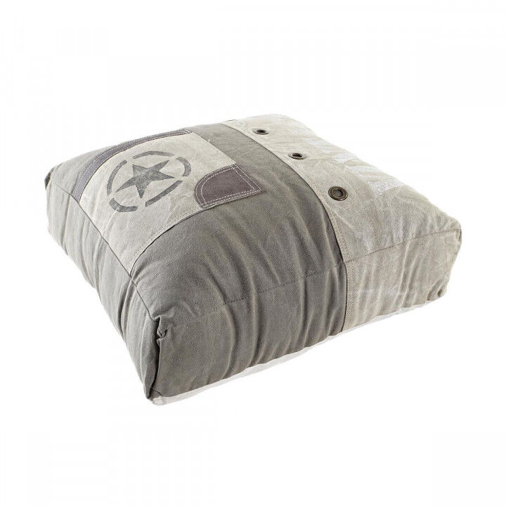 Kussen DKD Home Decor Voor op de grond Beige Bruin Polyester Katoen Leer Vintage (50 x 14 x 50 cm)