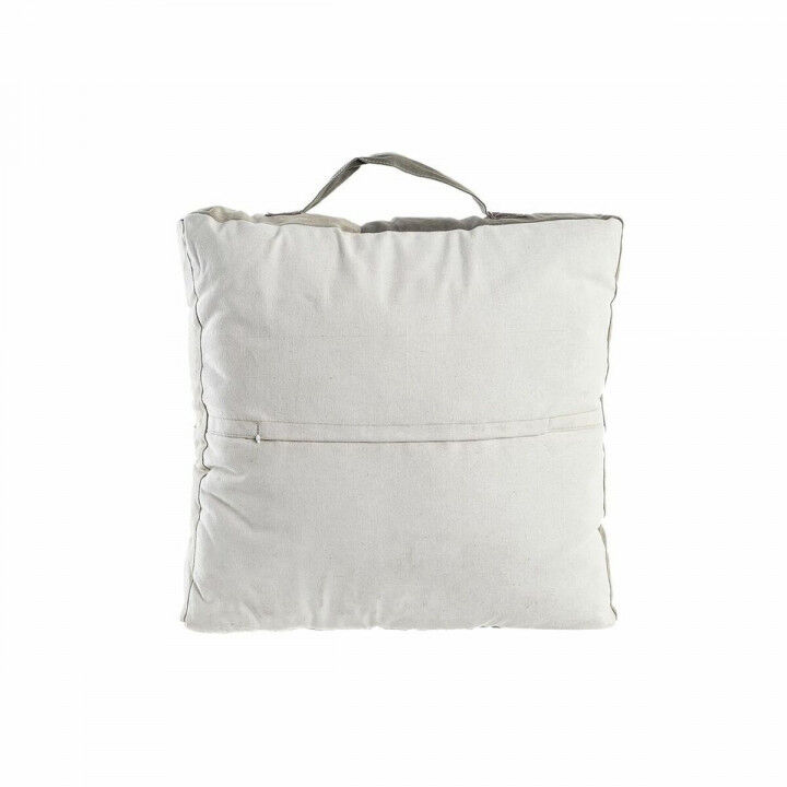 Kussen DKD Home Decor Voor op de grond Beige Bruin Polyester Katoen Leer Vintage (50 x 14 x 50 cm)