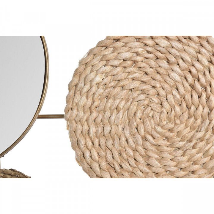 Wanddecoratie DKD Home Decor Spiegel Natuurlijk Metaal Bruin Koper Vezel (72 x 3,5 x 74 cm)