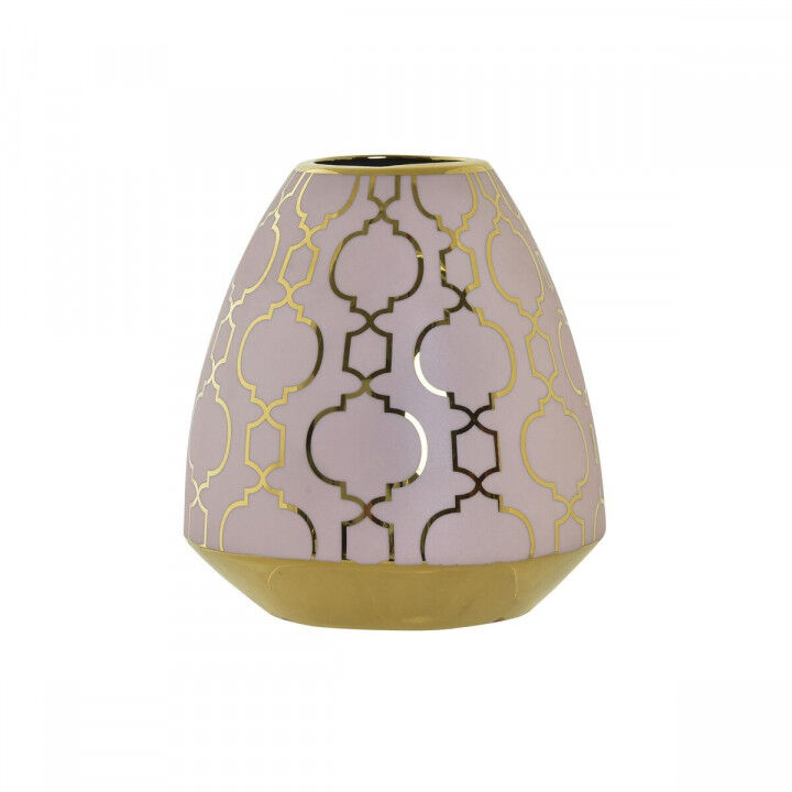 Vase DKD Home Decor Porzellan Rosa Gold Orientalisch Verchromt 16 x 16 x 18 cm