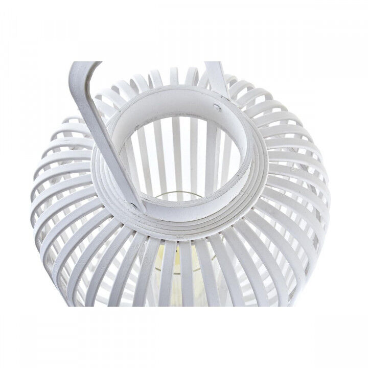Lanterna DKD Home Decor Cristallo Bianco Bambù (28 x 28 x 47 cm)