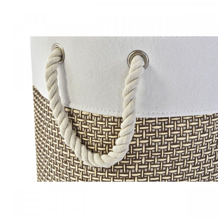 Set de basket DKD Home Decor Blanc Marron Gris 40 x 40 x 49 cm 4 Kg 3 Pièces (2 Unités)