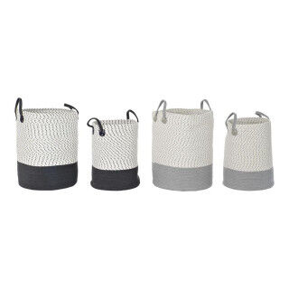 Set de basket DKD Home Decor Blanc Gris Gris clair (2 Pièces) (2 Unités)