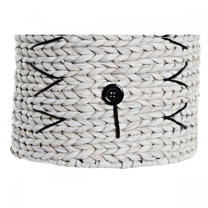 Mand DKD Home Decor Wit Zwart Natuurlijke Vezel 37 x 37 x 40 cm 4 Kg