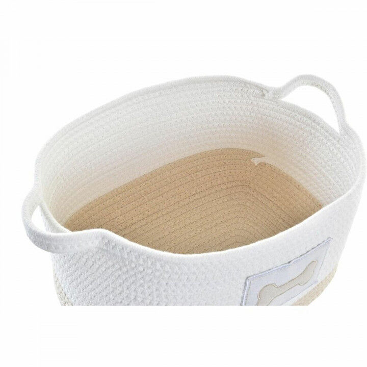 Basket spelset DKD Home Decor Wit Crème 43 x 30 x 23 cm 2 Onderdelen