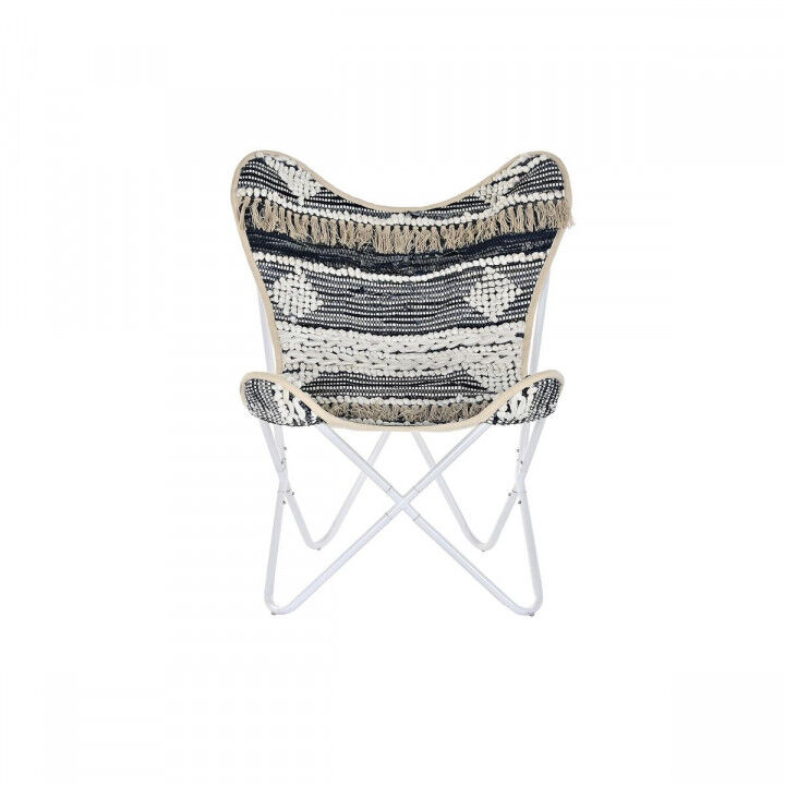 Sillón de jardín DKD Home Decor Blanco Negro Hierro 74 x 65 x 90 cm