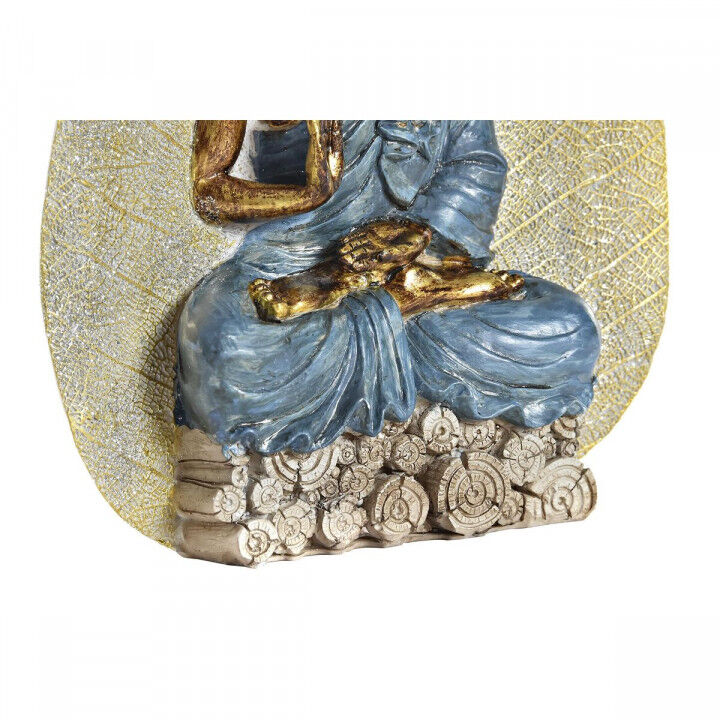Statua Decorativa DKD Home Decor Azzurro Rosso Arancio Dorato Buddha Orientale 15,5 x 5 x 20,7 cm (3 Unità)
