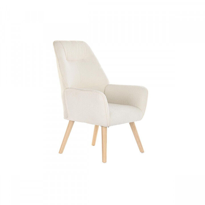 Leunstoel DKD Home Decor Crème Natuurlijk 65 x 75 x 96 cm