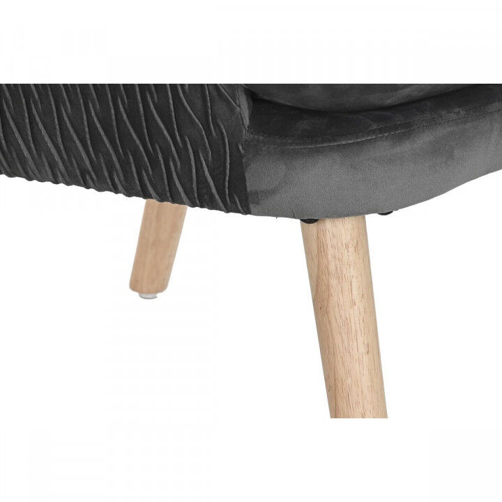 Poltrona DKD Home Decor Naturale Grigio scuro Poliestere Legno 66 x 67 x 92 cm