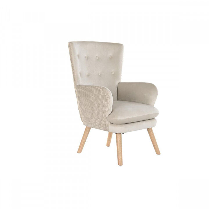 Poltrona DKD Home Decor Beige Naturale Poliestere Legno 67 x 70 x 95 cm