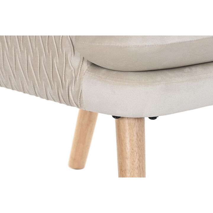 Armchair DKD Home Decor Beige Natural Polyester Wood 67 x 70 x 95 cm