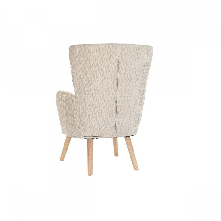 Armchair DKD Home Decor Beige Natural Polyester Wood 67 x 70 x 95 cm