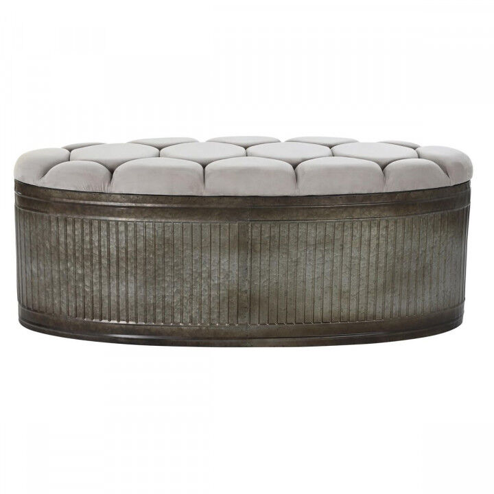 Banqueta DKD Home Decor   Beige Metal Poliéster Marrón oscuro (121 x 44 x 47,5 cm)